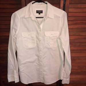 Express Soft Brushed Cotton Boyfriend Button Top S